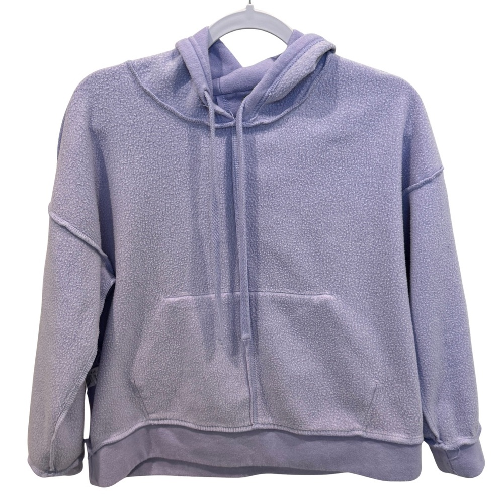 FP Movement Free People Lavender Fleece Hoodie Pullover Oversized XS Athleisure - Picture 5 of 9